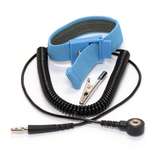 Wrist Strap, 1/8" (4mm) Snap, 6 ft Coil Cord, Adjustable, Blue redirect to product page